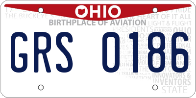 OH license plate GRS0186