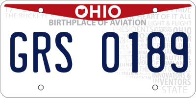 OH license plate GRS0189