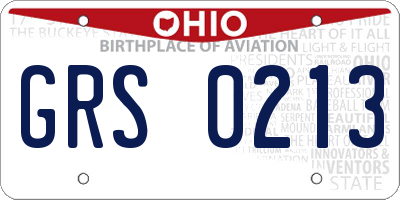 OH license plate GRS0213