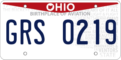 OH license plate GRS0219