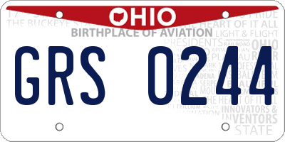 OH license plate GRS0244