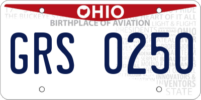 OH license plate GRS0250
