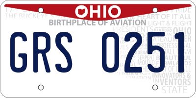 OH license plate GRS0251
