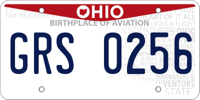 OH license plate GRS0256