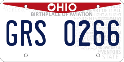 OH license plate GRS0266