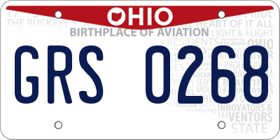 OH license plate GRS0268