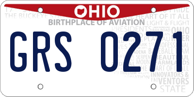 OH license plate GRS0271