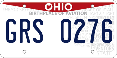 OH license plate GRS0276