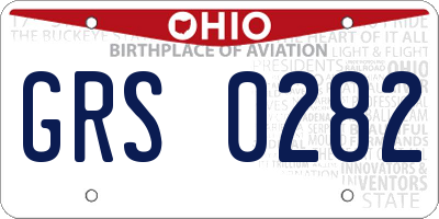 OH license plate GRS0282