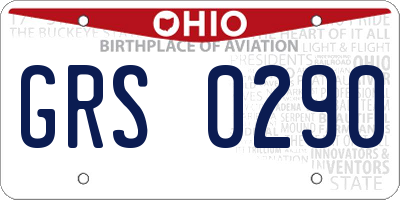 OH license plate GRS0290
