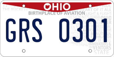 OH license plate GRS0301