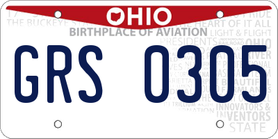 OH license plate GRS0305