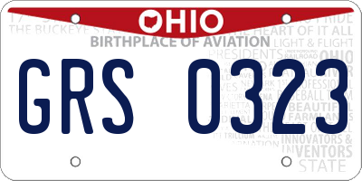 OH license plate GRS0323