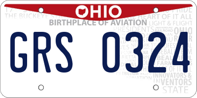 OH license plate GRS0324