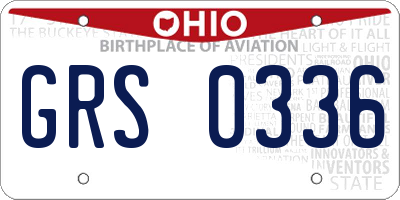 OH license plate GRS0336