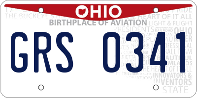 OH license plate GRS0341