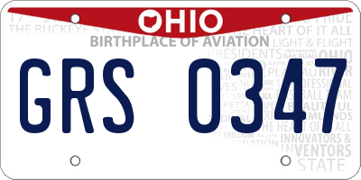 OH license plate GRS0347