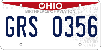OH license plate GRS0356