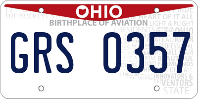 OH license plate GRS0357