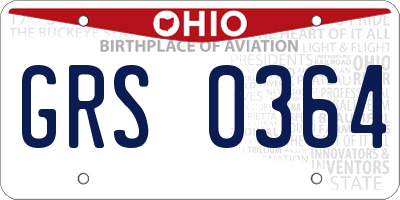 OH license plate GRS0364