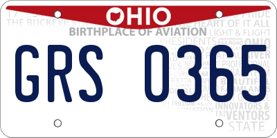 OH license plate GRS0365