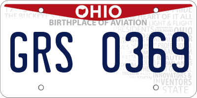 OH license plate GRS0369