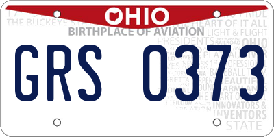 OH license plate GRS0373