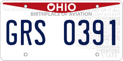 OH license plate GRS0391