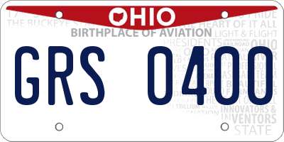 OH license plate GRS0400