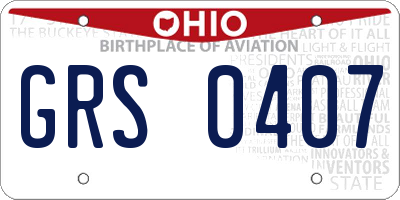 OH license plate GRS0407