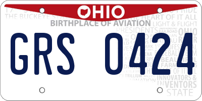 OH license plate GRS0424