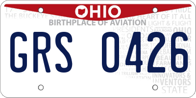 OH license plate GRS0426