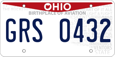 OH license plate GRS0432