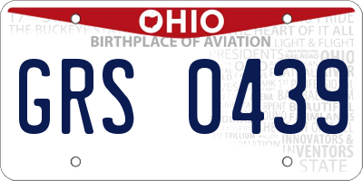 OH license plate GRS0439