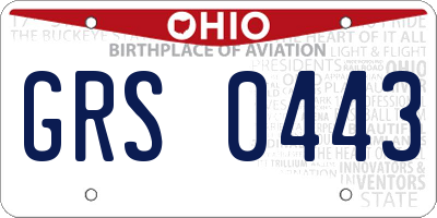 OH license plate GRS0443