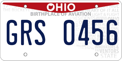 OH license plate GRS0456