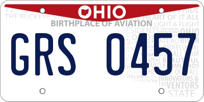 OH license plate GRS0457