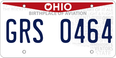 OH license plate GRS0464