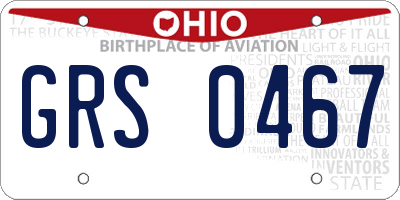 OH license plate GRS0467