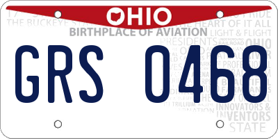 OH license plate GRS0468