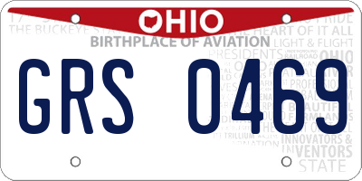 OH license plate GRS0469