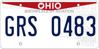 OH license plate GRS0483