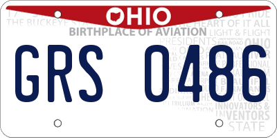 OH license plate GRS0486