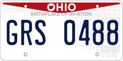 OH license plate GRS0488