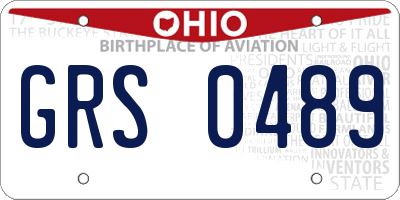 OH license plate GRS0489