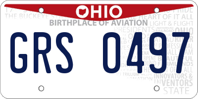 OH license plate GRS0497