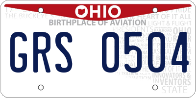 OH license plate GRS0504