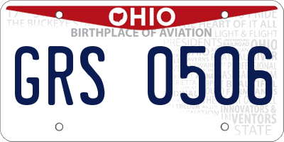 OH license plate GRS0506