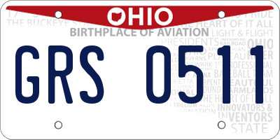 OH license plate GRS0511
