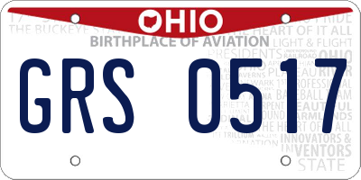 OH license plate GRS0517